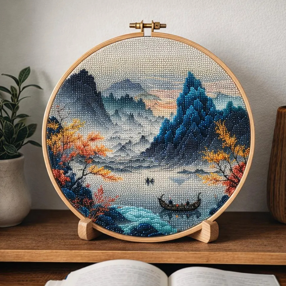 Misty Mountain Lake DIY Bead Embroidery Kit
