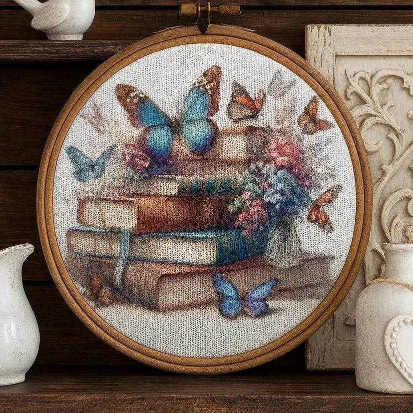 Butterflies and Books DIY Bead Embroidery Kit