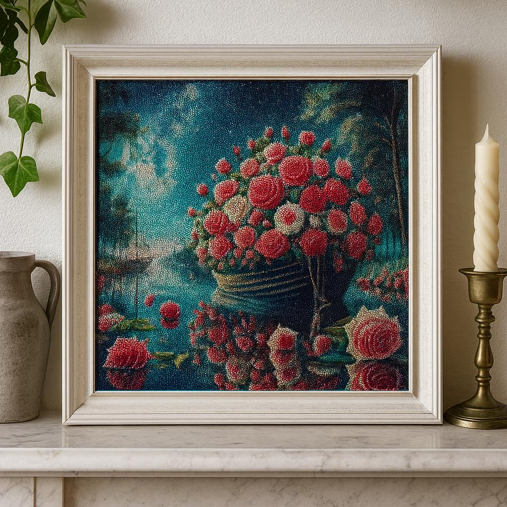 Moonlit Rose Basket DIY Bead Embroidery Kit