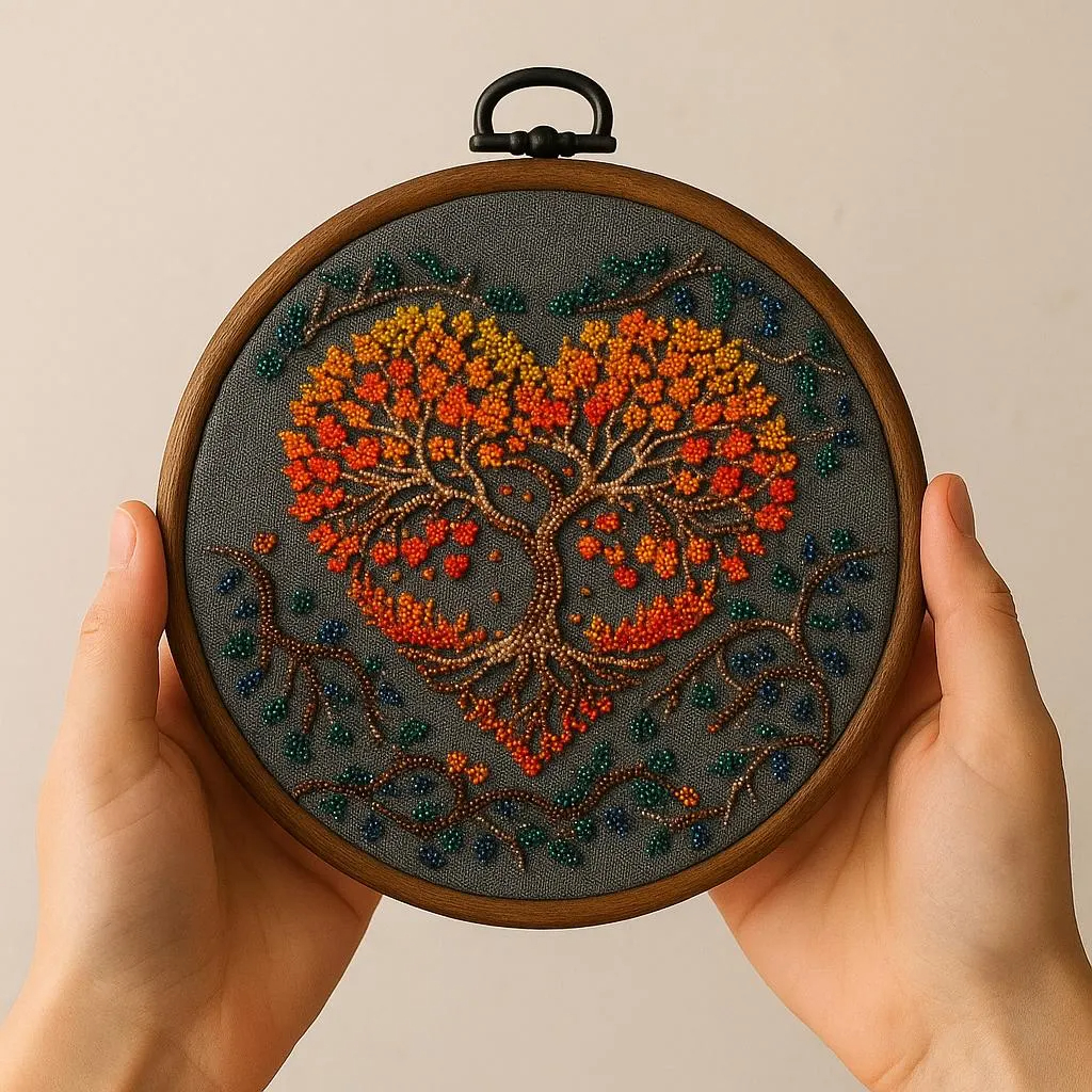 Autumn Heart Tree DIY Bead Embroidery Kit